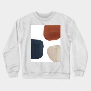 Terracotta, navy and beige organic shapes Crewneck Sweatshirt